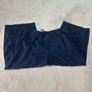 Lands' End Dark Blue knit wide leg cropped pants